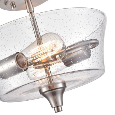 10.5'' Caily Brushed Nickel 2 Light Semi-Flush Mount