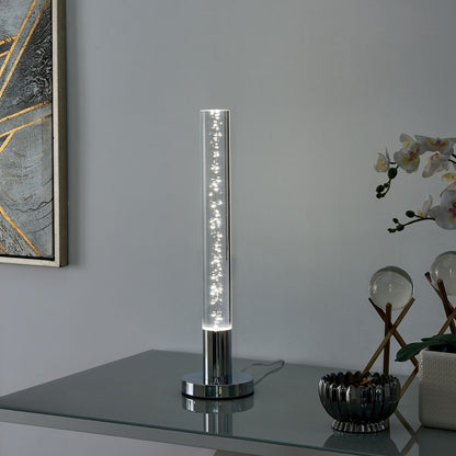 Acrylic Cylinder Table Lamp | 1 Light with Touch Switch