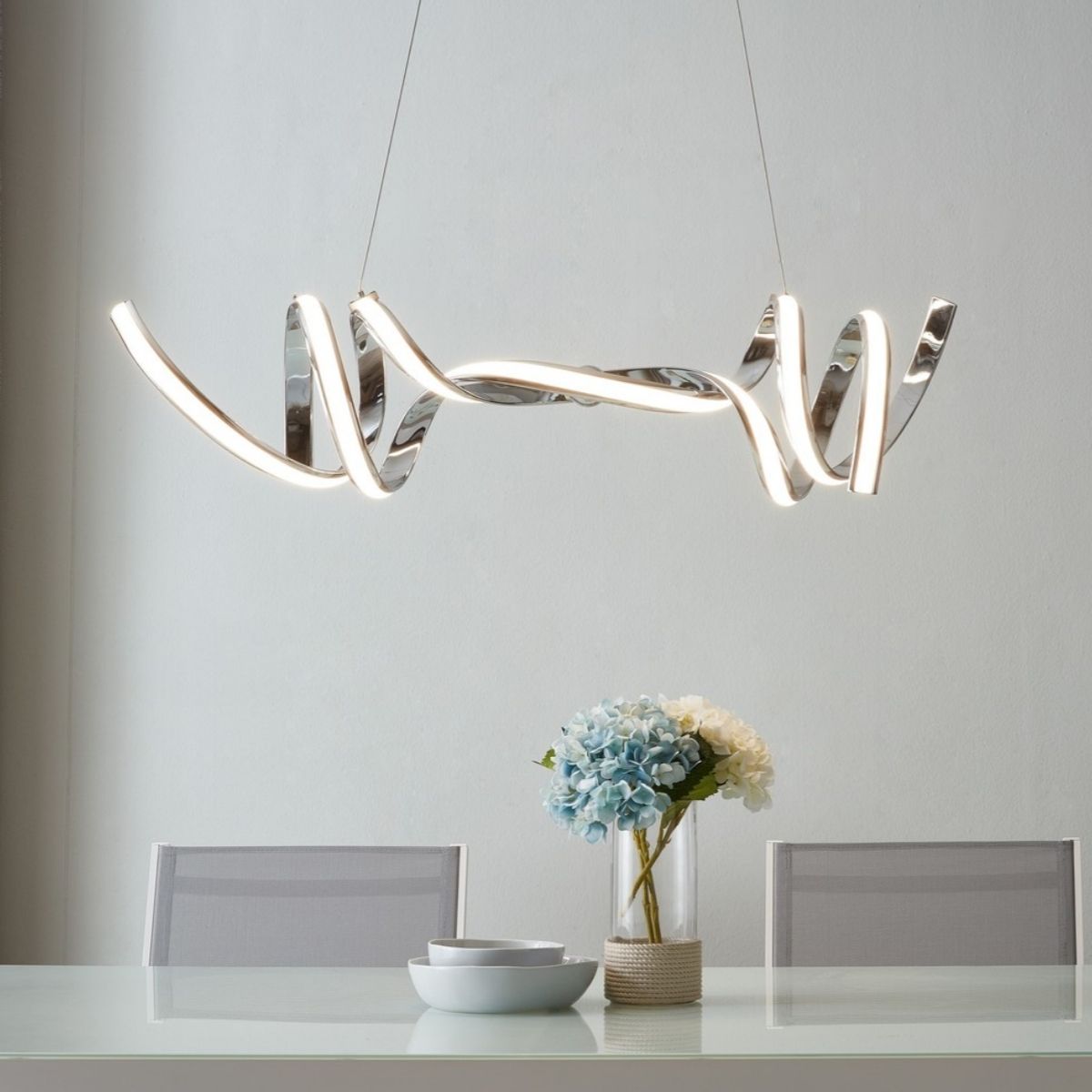 Munich LED Horizontal Chandelier | Chrome