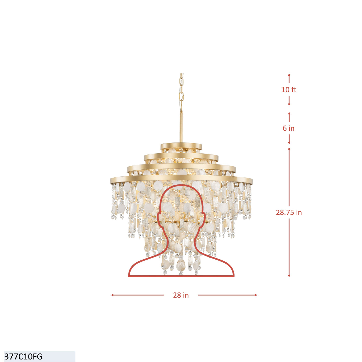 Kalani 10 Light Chandelier