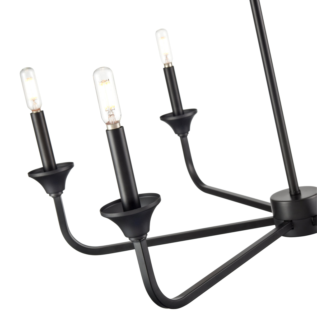 23'' Herring Matte Black 6 Light Chandelier
