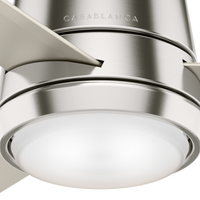 Casablanca 54 inch Commodus Brushed Nickel Low Profile Ceiling Fan with LED Light Kit and Wall Control