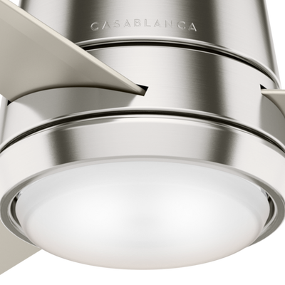 Casablanca 54 inch Commodus Brushed Nickel Low Profile Ceiling Fan with LED Light Kit and Wall Control