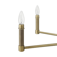 Mcgill 40-inch 6-light Natural Brass Chandelier with Matte Black and Gold Metal Shades