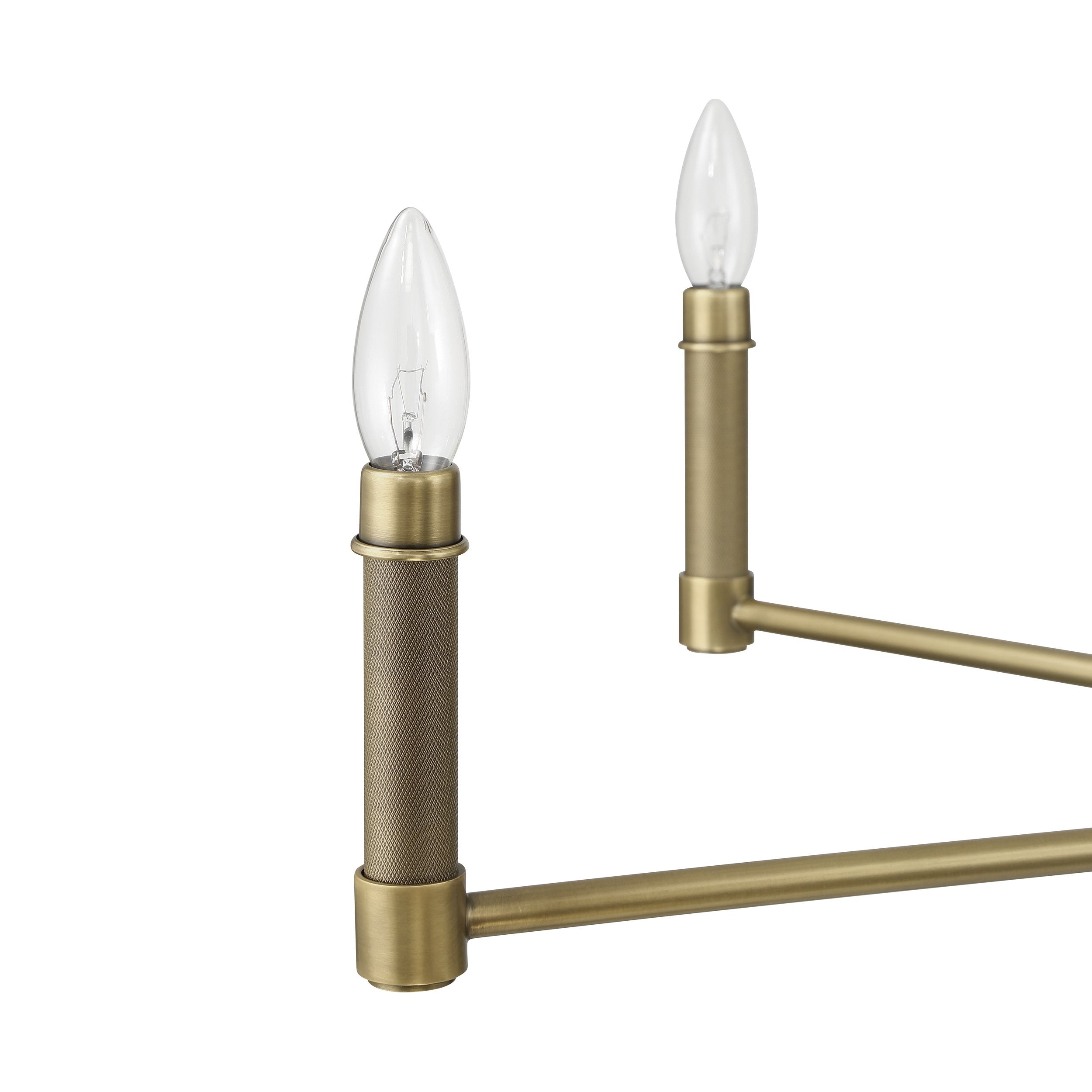 Mcgill 40-inch 6-light Natural Brass Chandelier with Matte Black and Gold Metal Shades