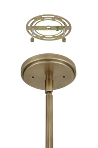 Mcgill 40-inch 6-light Natural Brass Chandelier with Matte Black and Gold Metal Shades