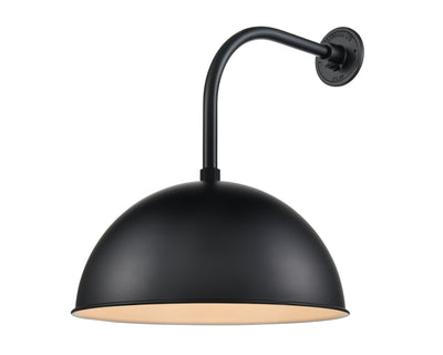 18'' Satin Black Aluminum R Series Wide Deep Bowl Warehouse Shade