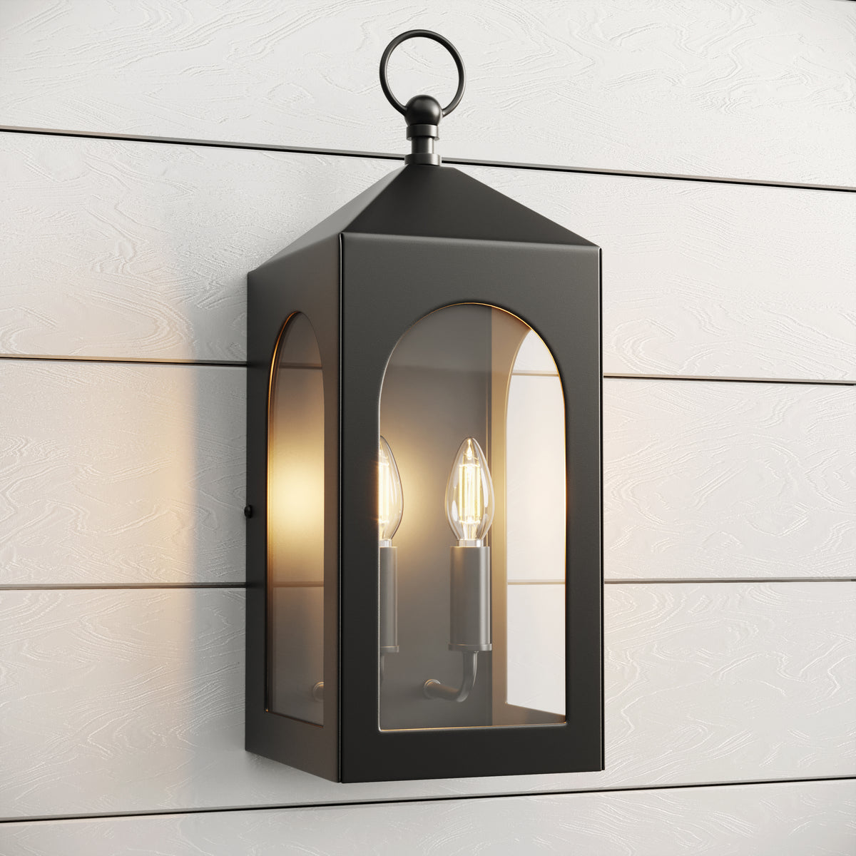 7'' Bratton Powder Coated Black 2 Light Wall Sconce