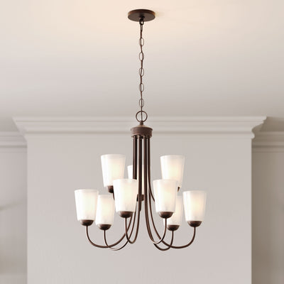 23.25'' Ivey Lake Rubbed Bronze 9 Light Chandelier