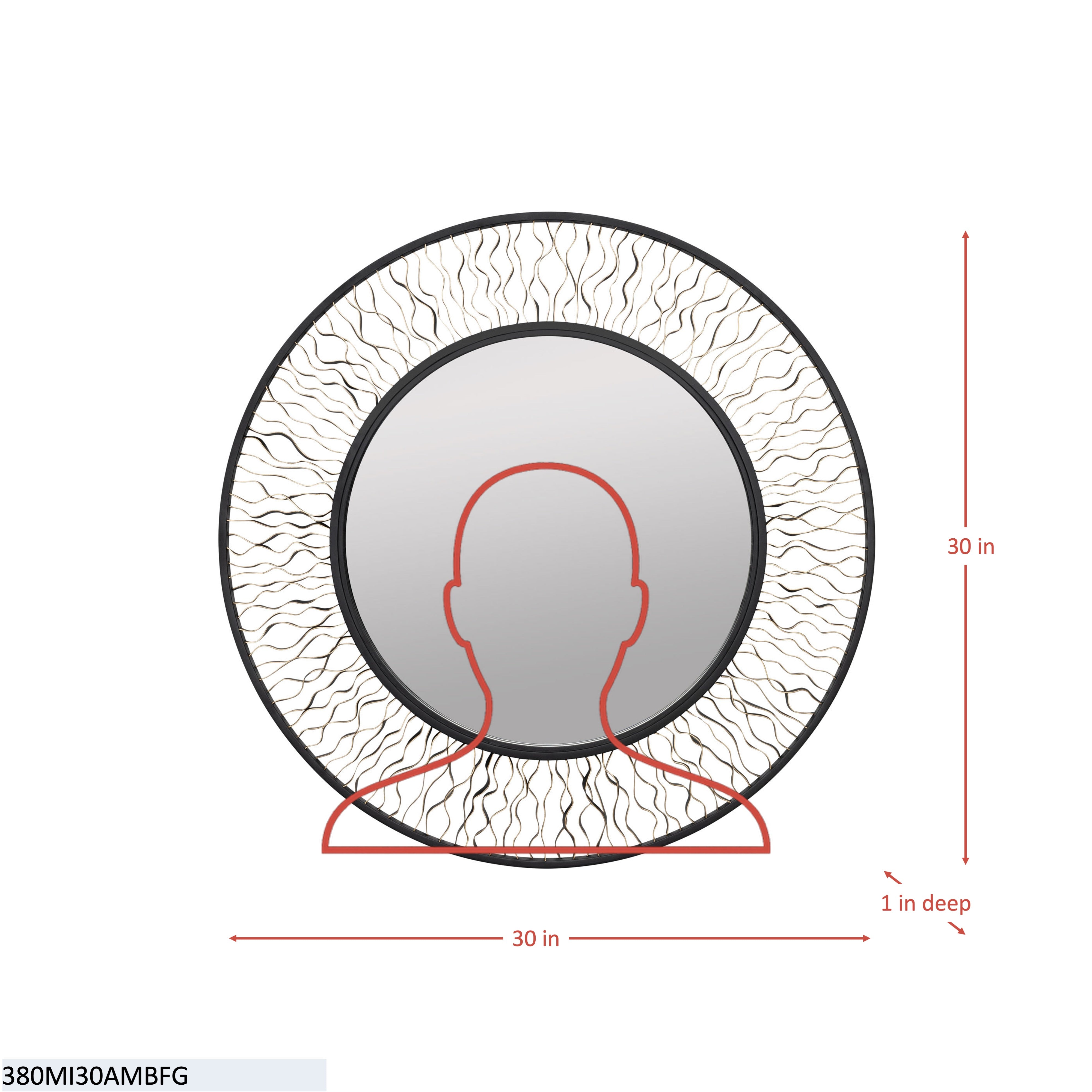 Estela 30-in Round Wall Mirror