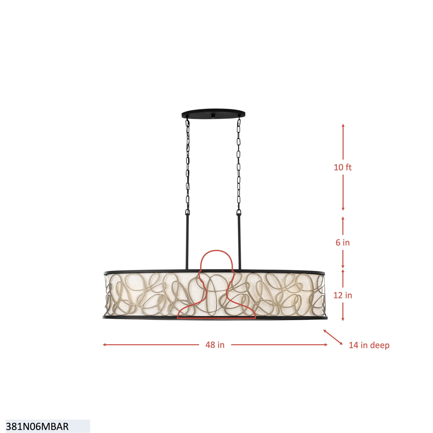 Scribble 6 Light Linear Pendant