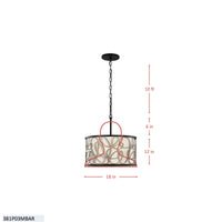 Scribble 3 Light Convertible Pendant/Semi-Flush