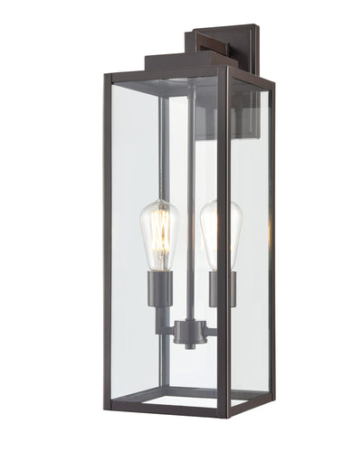 8'' Atless Powder Coated Bronze 2 Light Lantern