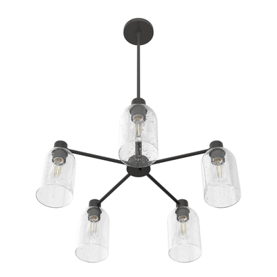 Lochemeade 26-inch 5-light Noble Bronze Chandelier with Seeded Glass