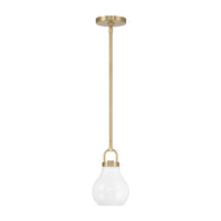 Mansfield 6-inch 1-light Champagne Gold Pendant Light with Opal Glass Shade