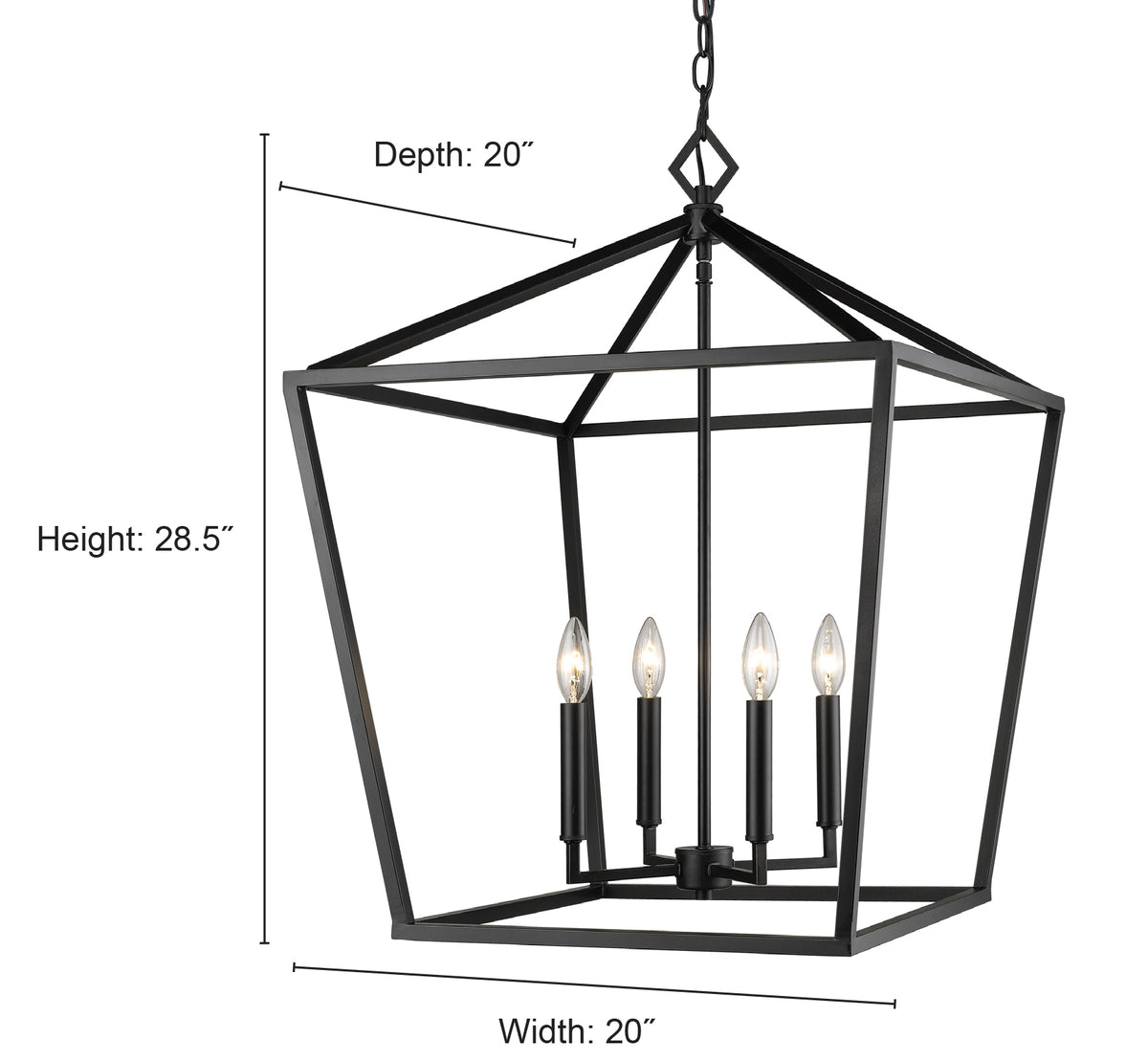 29'' Corona Modern Gold 4 Light Pendant
