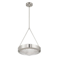 Agate 15-inch 3-light Polished Nickel Pendant Light with Clear Holophane Glass Shade