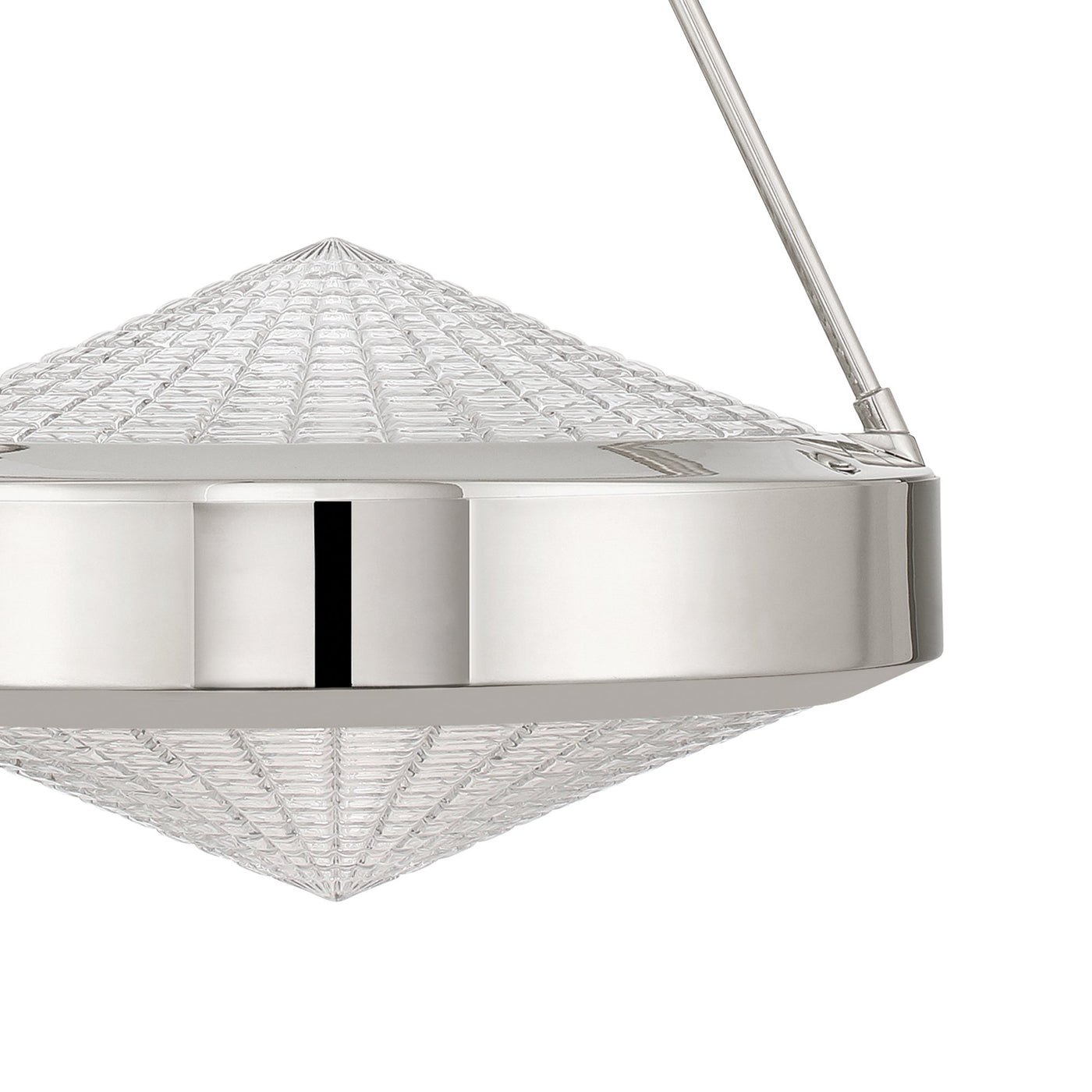 Agate 15-inch 3-light Polished Nickel Pendant Light with Clear Holophane Glass Shade