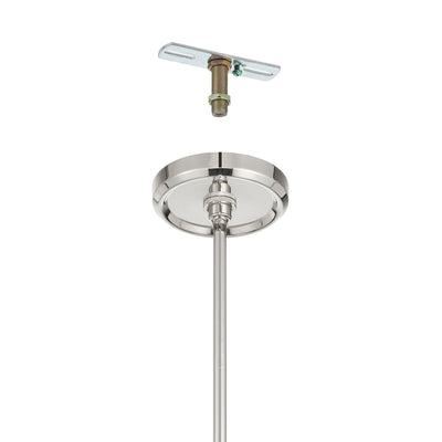 Agate 15-inch 3-light Polished Nickel Pendant Light with Clear Holophane Glass Shade