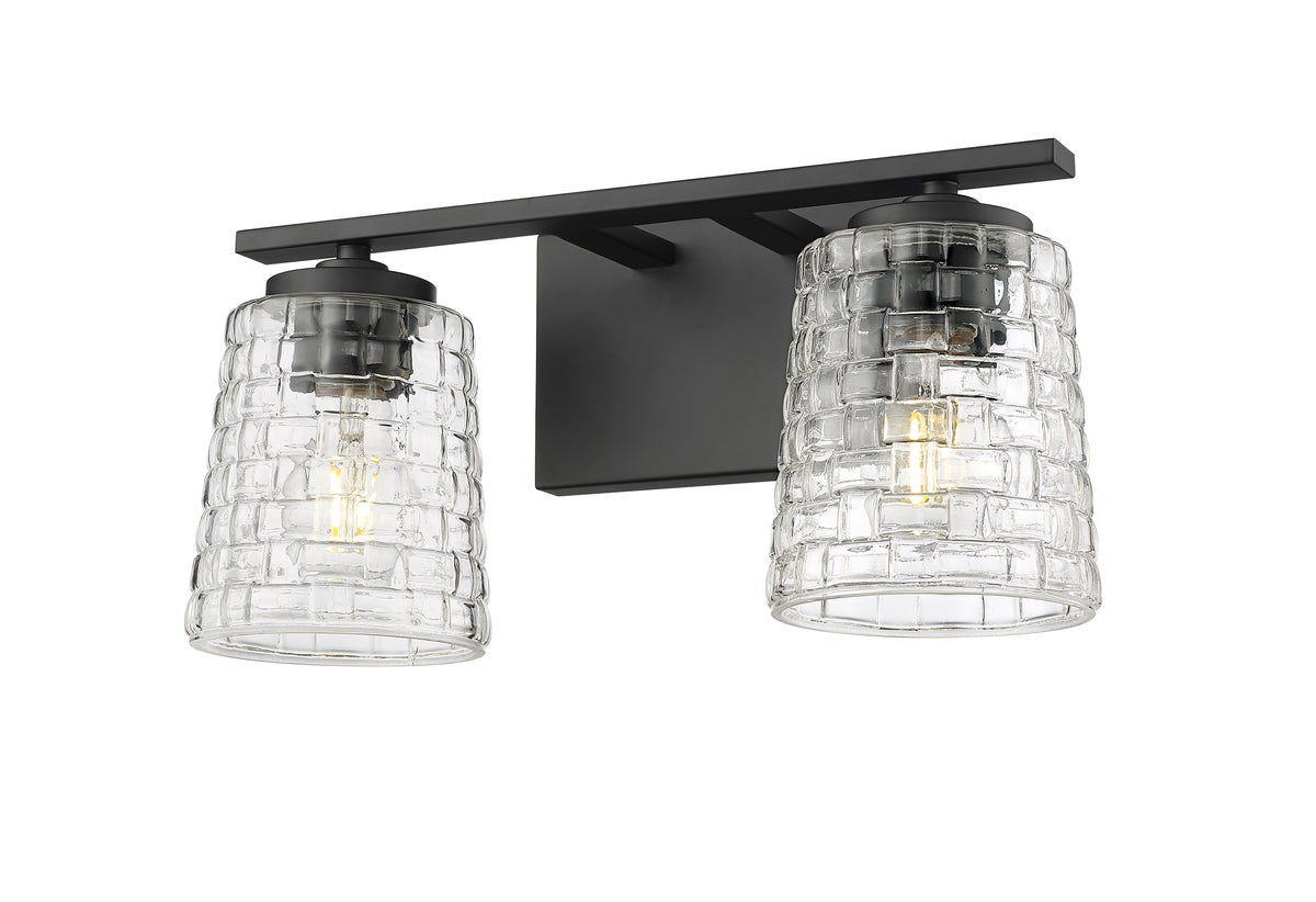 15'' Saben Matte Black 2 Light Bath Vanity