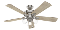 52 inch Crestfield Brushed Nickel Ceiling Fan with LED Light Kit and Pull Chain