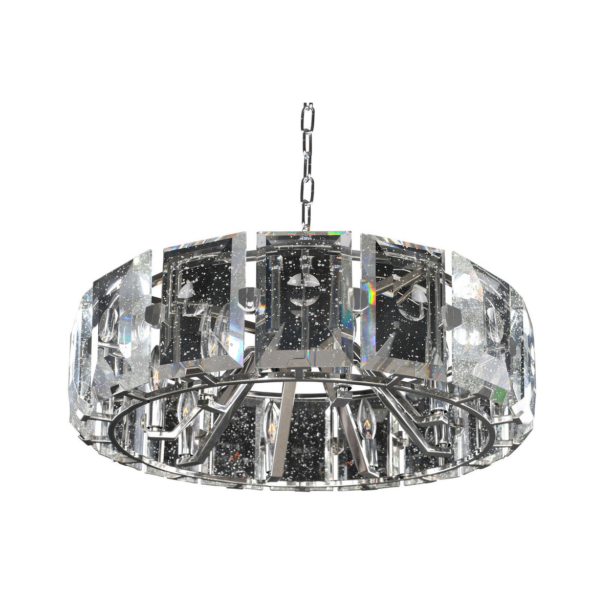 14'' Giada 8 Light Polished Stainless Steel Chandelier