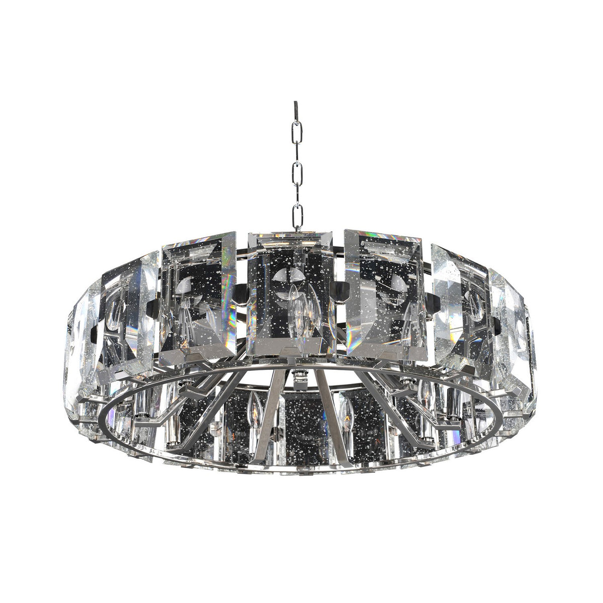 16'' Giada 9 Light Polished Stainless Steel Chandelier