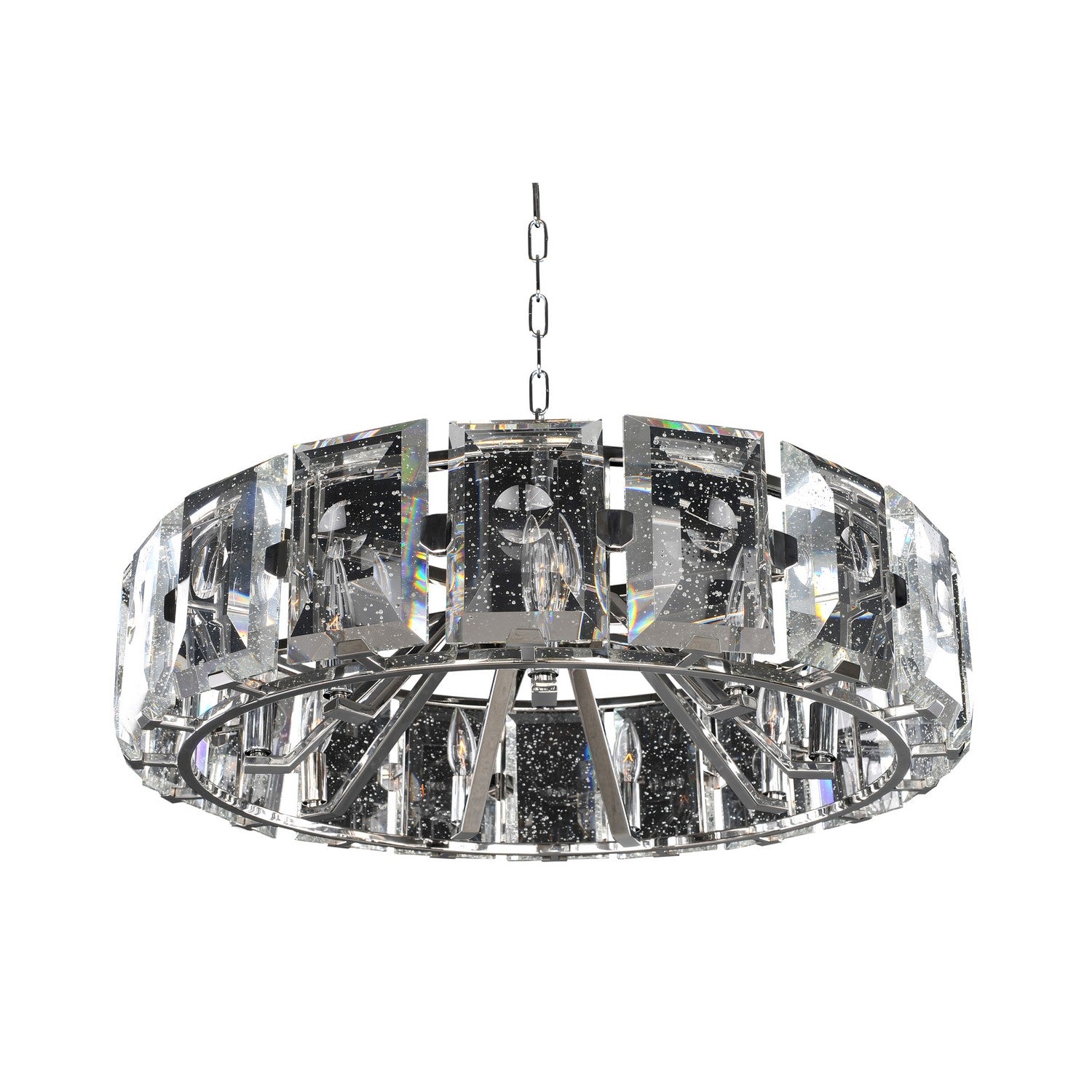 16'' Giada 9 Light Polished Stainless Steel Chandelier