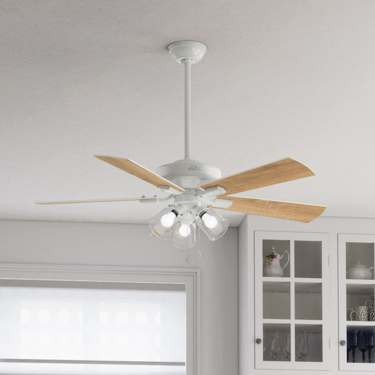 52 inch Crestfield Fresh White Ceiling Fan with LED Light Kit and Pull Chain