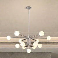 Stockholm 40-inch 13-light Polished Nickel Chandelier with Opal Glass Shades