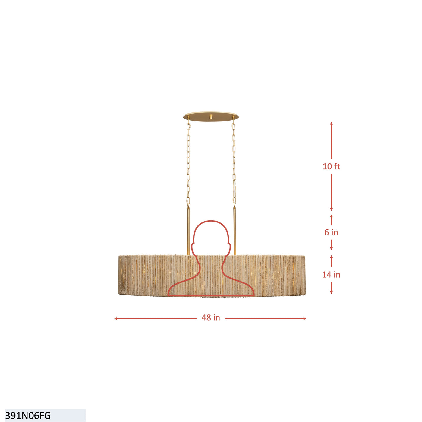 Jacob's Ladder 6 Light Linear Pendant