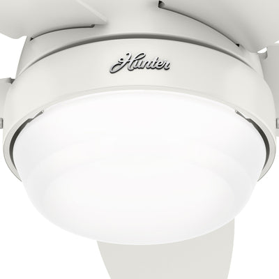 44 inch Lilliana Fresh White Low Profile Ceiling Fan with LED Light Kit and Pull Chain
