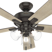 52 inch Crestfield Noble Bronze Ceiling Fan with LED Light Kit and Pull Chain