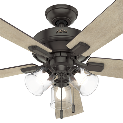 52 inch Crestfield Noble Bronze Ceiling Fan with LED Light Kit and Pull Chain