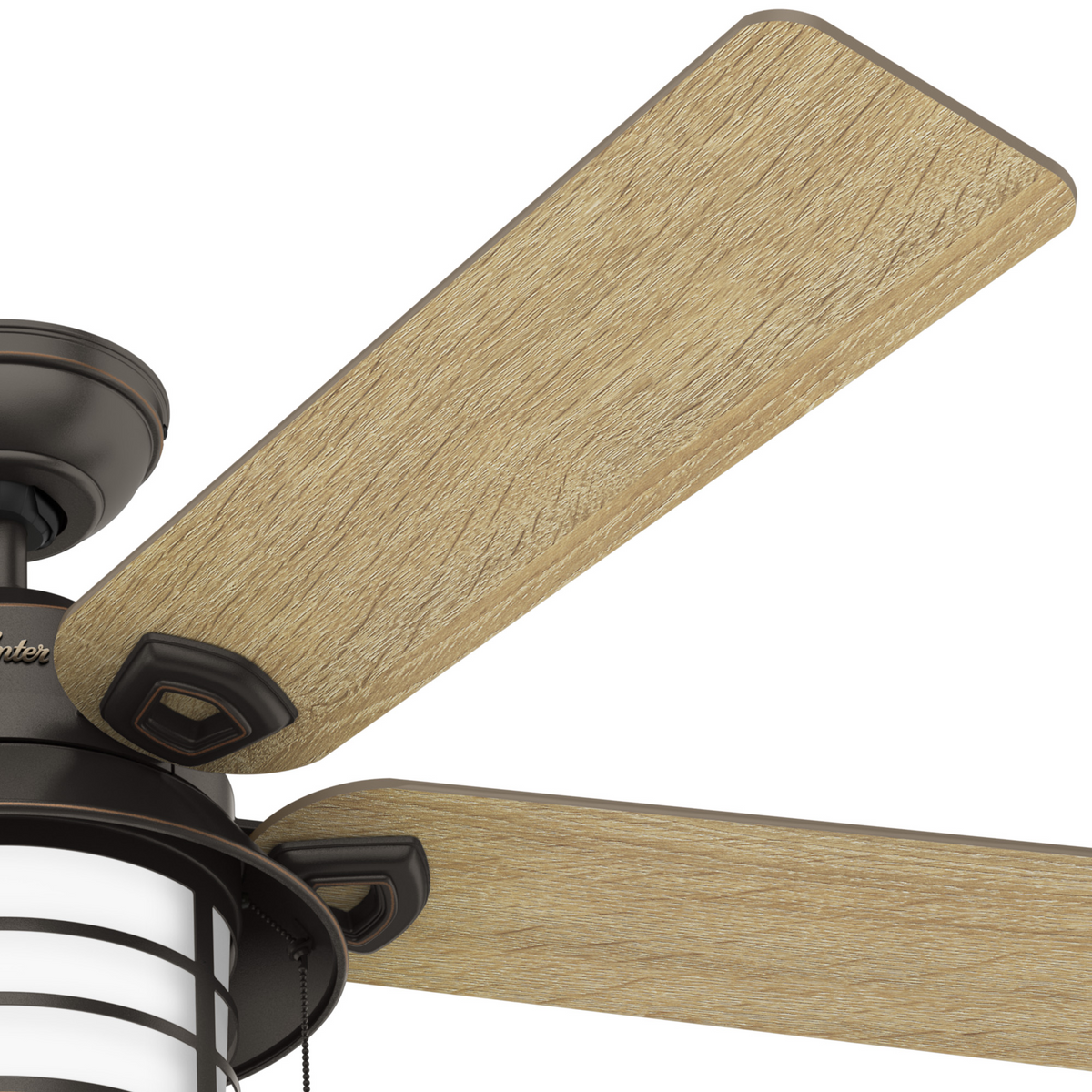 54 inch Key Biscayne Onyx Bengal Damp Rated Ceiling Fan with LED Light Kit and Pull Chain