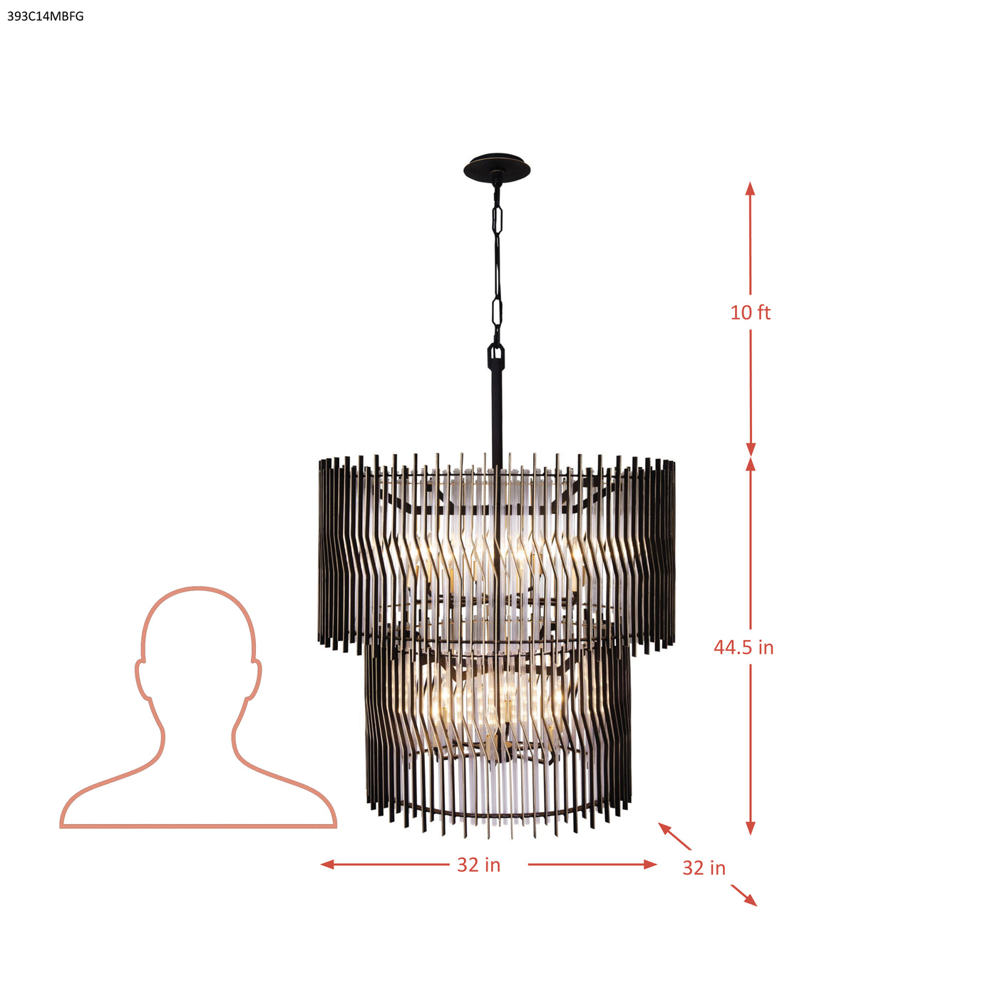 Park Row 14 Light 2-Tier Chandelier
