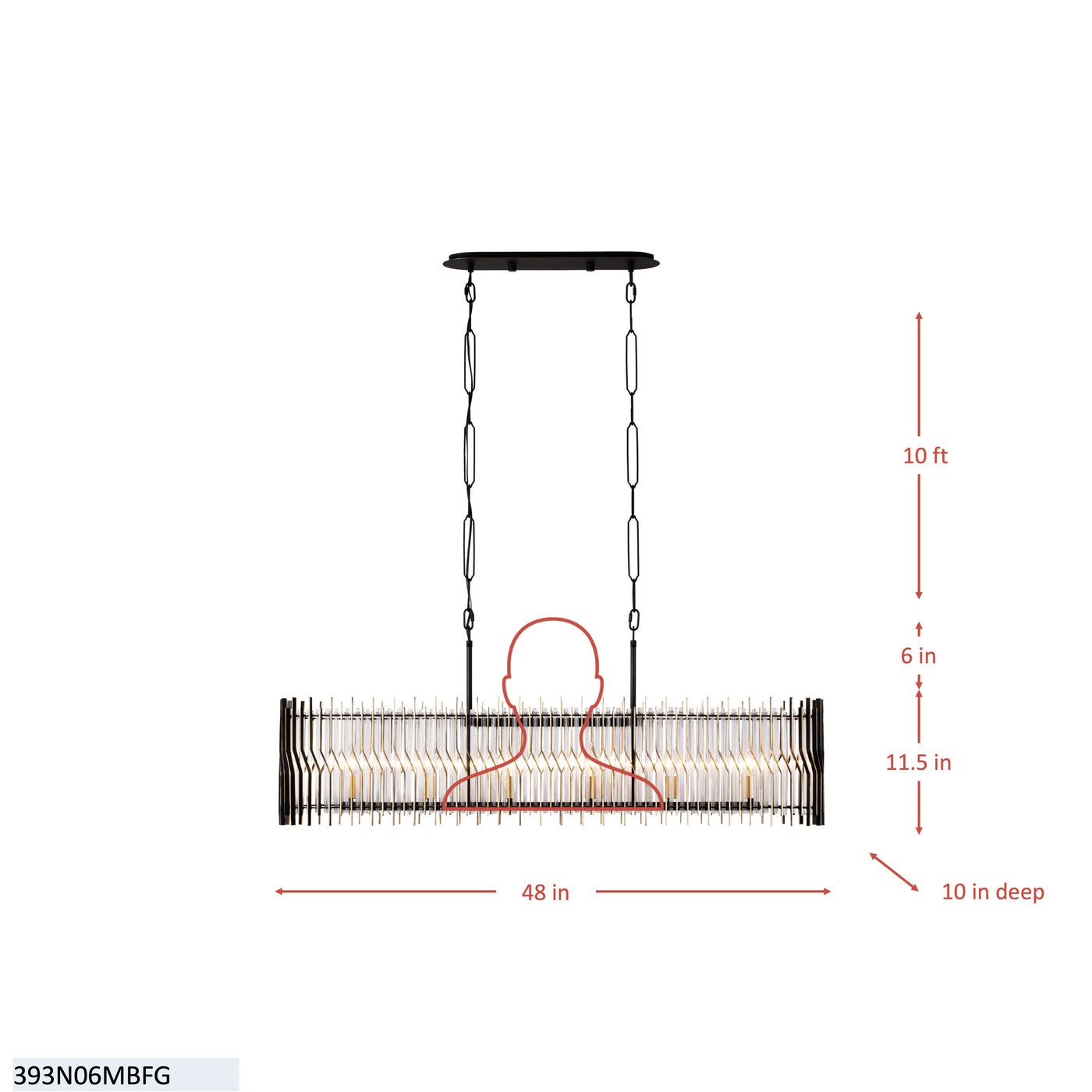 Park Row 6 Light Linear Pendant