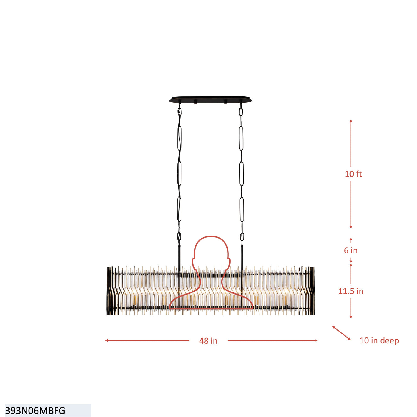 Park Row 6 Light Linear Pendant