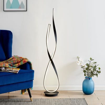 Matte Black Vienna LED 55" Tall Floor Lamp | Dimmable
