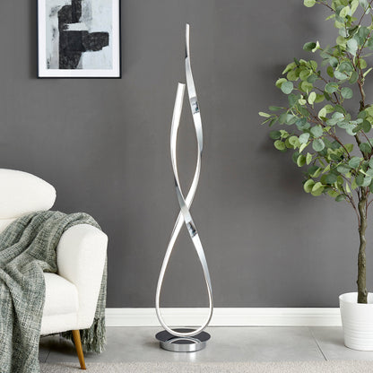 Chrome Vienna LED 55" Tall Floor Lamp | Dimmable