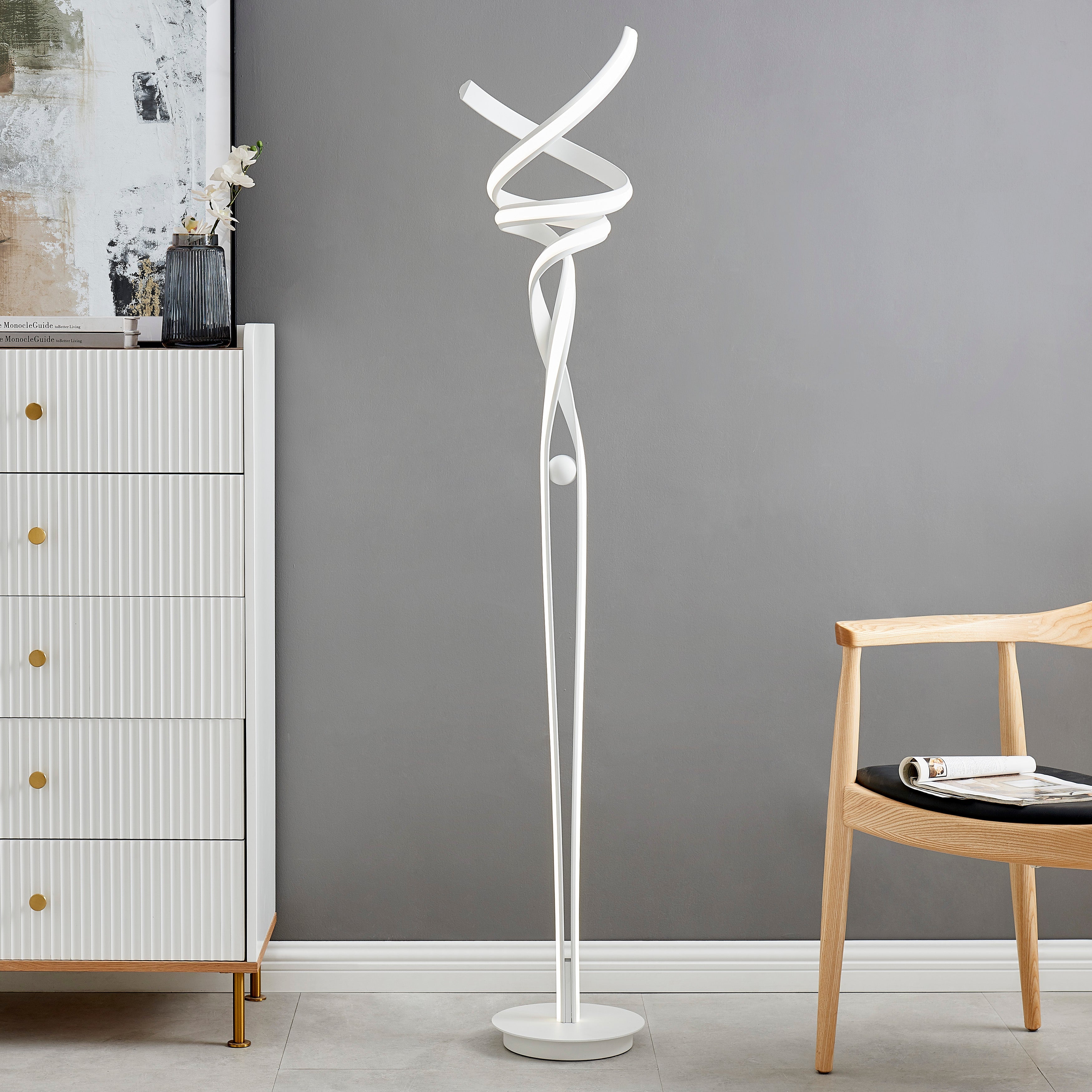 Munich LED White 63" Floor Lamp | Dimmable