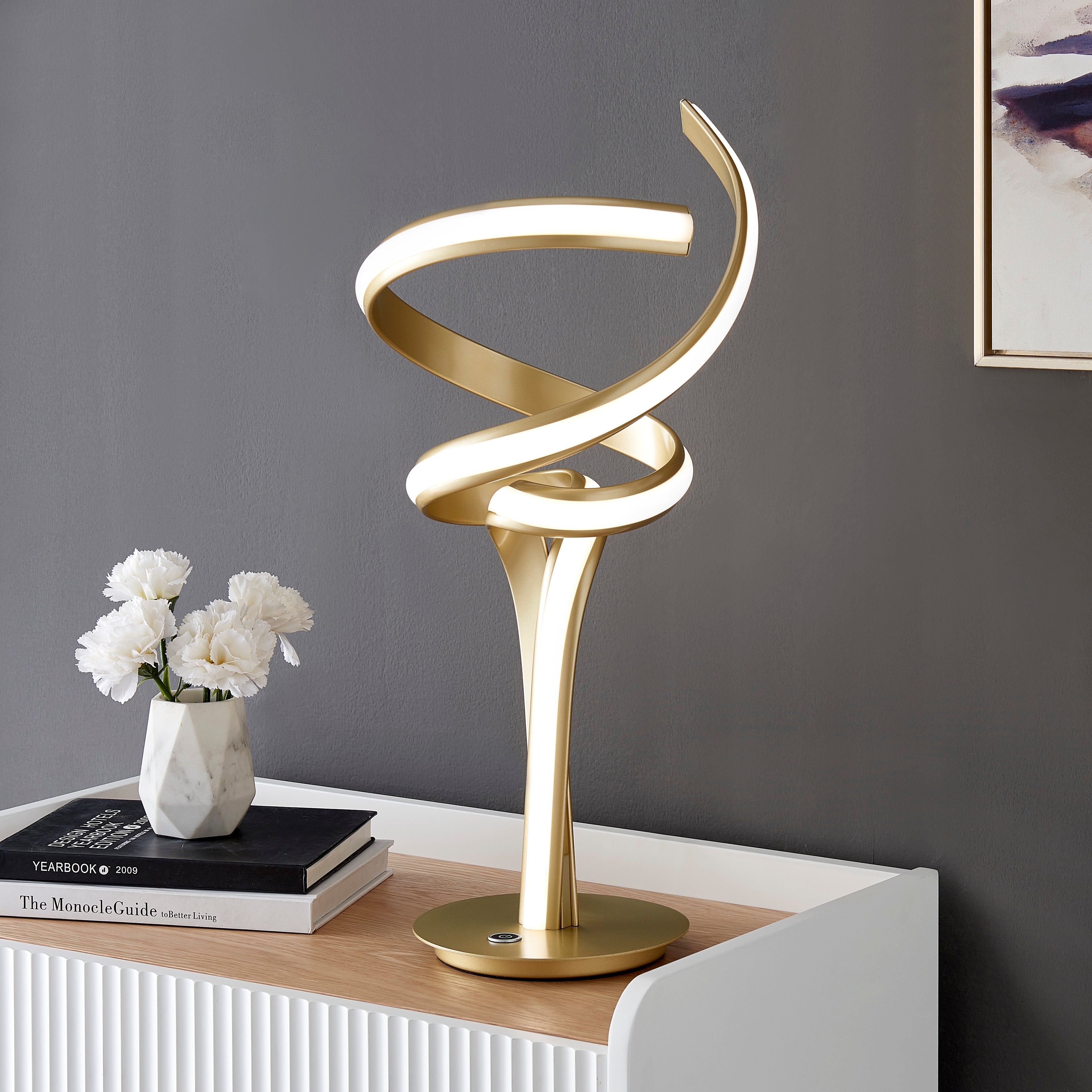 Munich Gold Table Lamp | Natural White LED Strip & Touch Dimmer