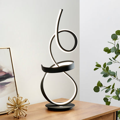 Amsterdam Black Table Lamp | LED Strip & Touch Dimmer