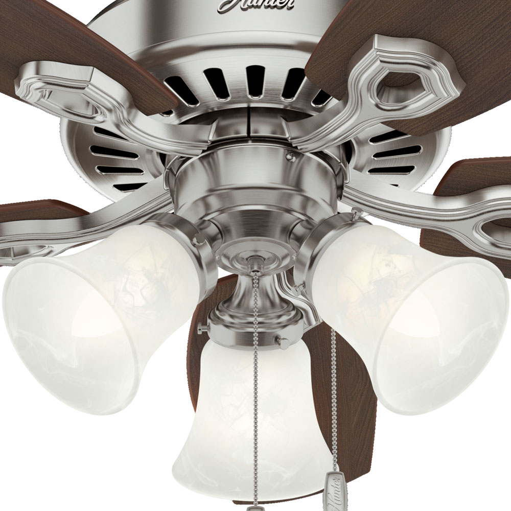42 inch Builder Brushed Nickel Ceiling Fan with LED Light Kit