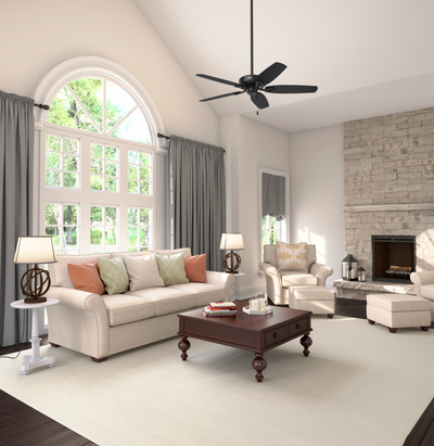 52 inch Builder Matte Black Ceiling Fan and Pull Chain