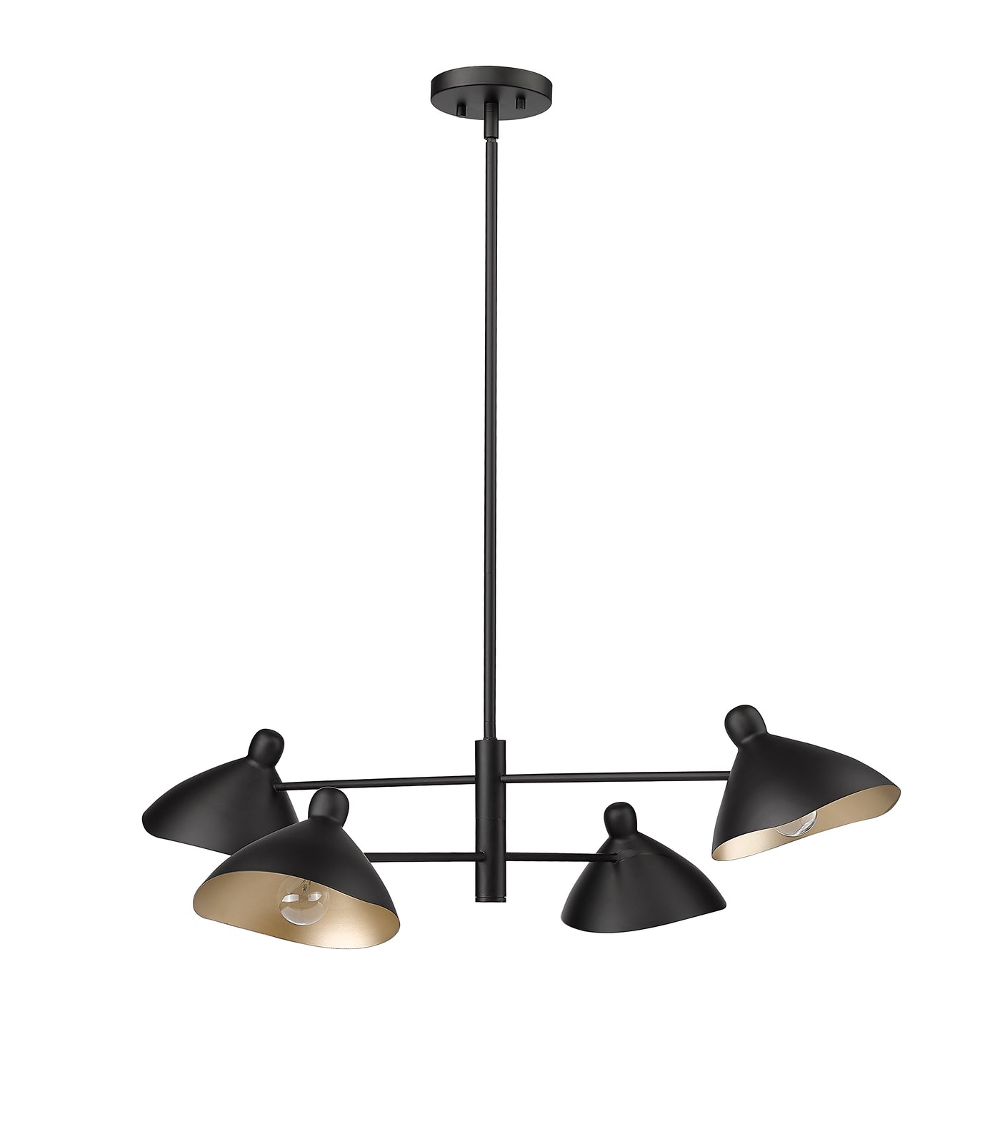 9.25'' Warhol Matte Black 4 Light Chandelier