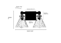 16.25'' Barlon Matte Black 2 Light Bath Vanity