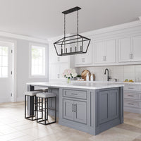 68'' Corona Matte Black 5 Light Linear Chandelier