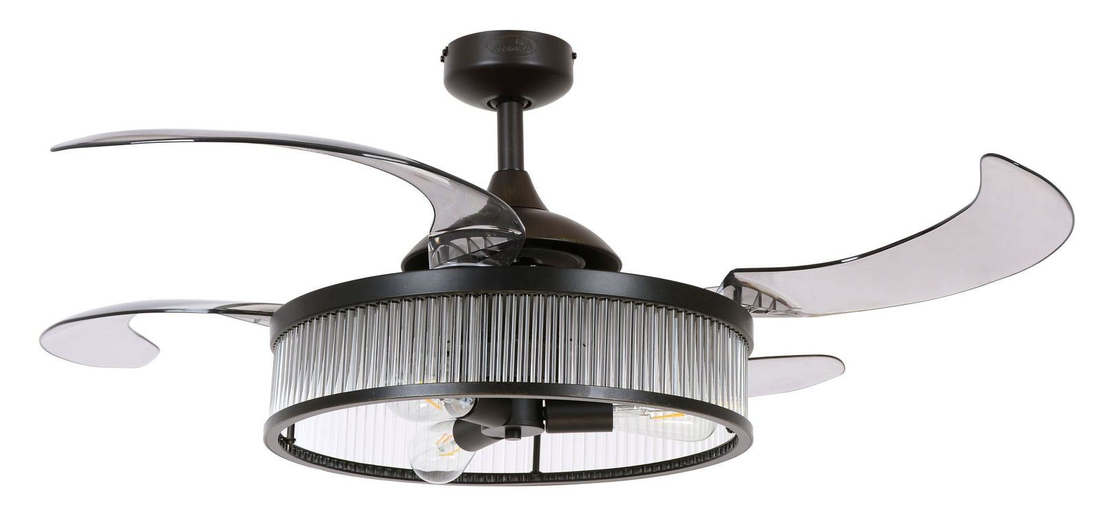 Corbelle 48 Inch 3 Light Antique Black Fan with Retractable Blades