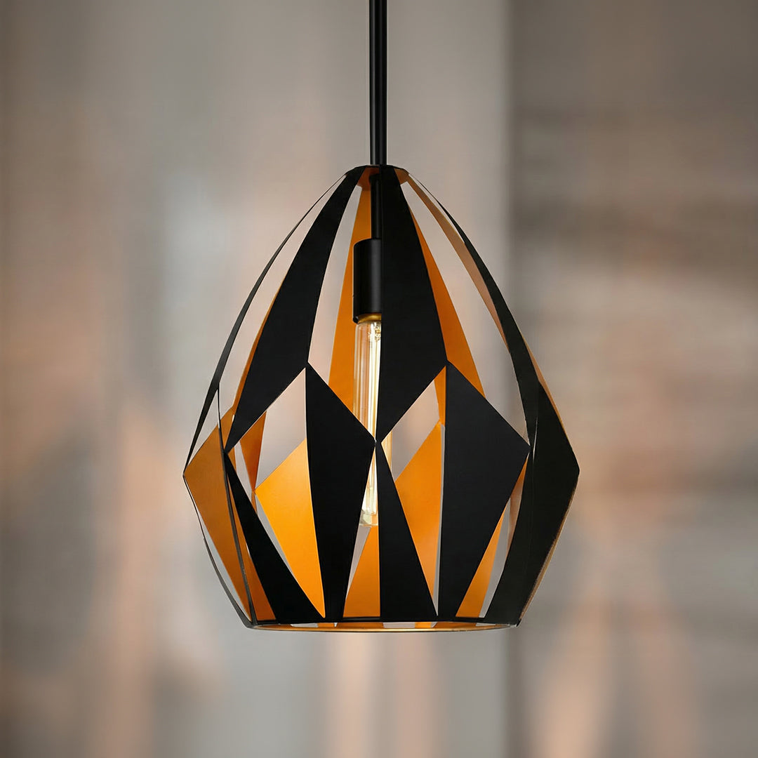 Oxide 1 Light 12 Inch Black Pendant Light in Black and Copper